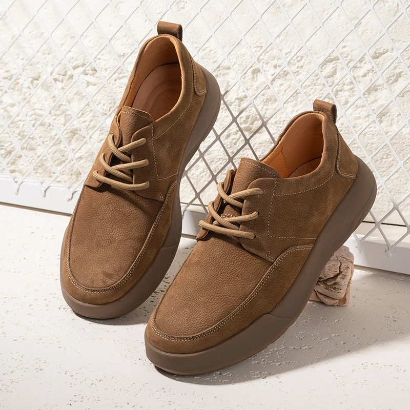 男士复古单鞋休闲鞋时尚舒适英伦风软底工装鞋软底休闲皮鞋7723-8