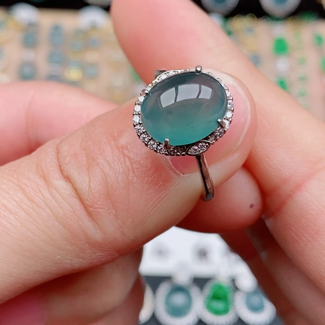 银S925镶嵌戒指翡翠