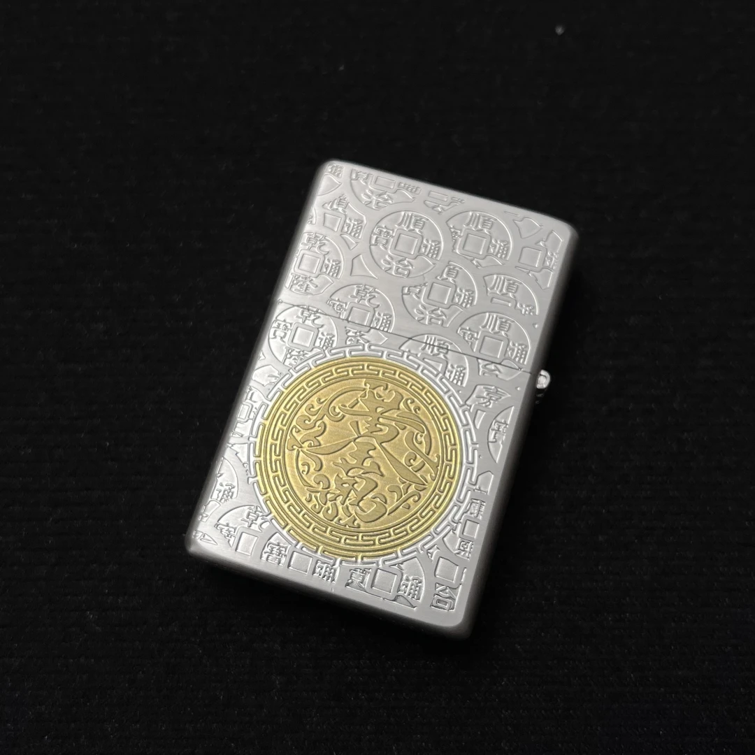 ZORRO佐罗包银日进斗金精雕手工填色防风创意煤油打火机复古个性