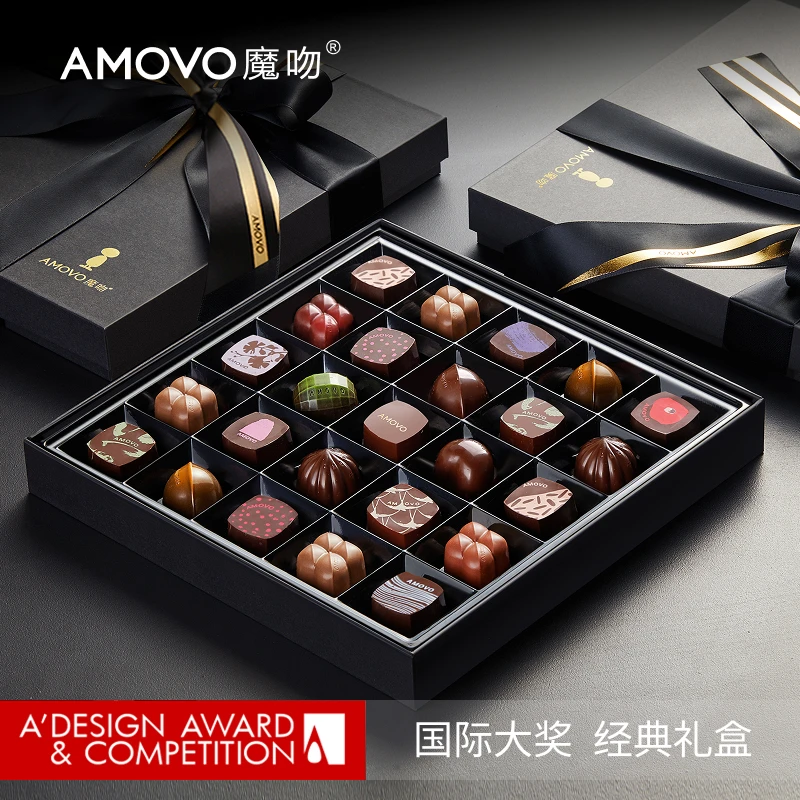 AMOVO/魔吻中秋节巧克力礼盒装/生日礼物/比利时进口料送女友