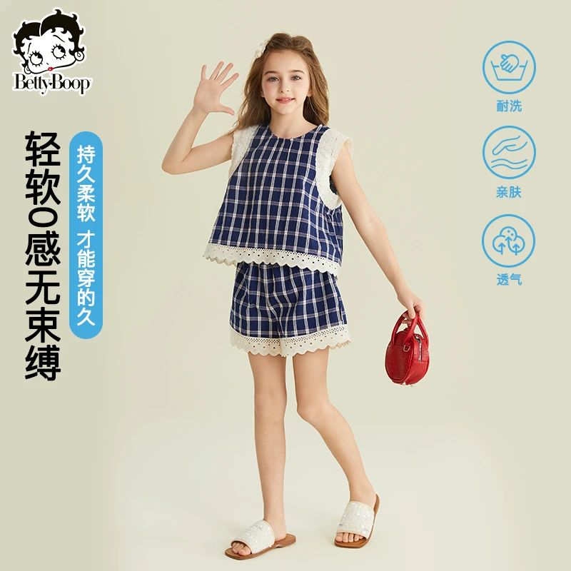 贝蒂女童夏季T恤短袖短裤套装2025年新品儿童中大童两件套装25413