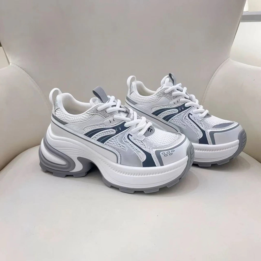 C7241 米色 夏季时尚圆头休闲运动女士老爹鞋