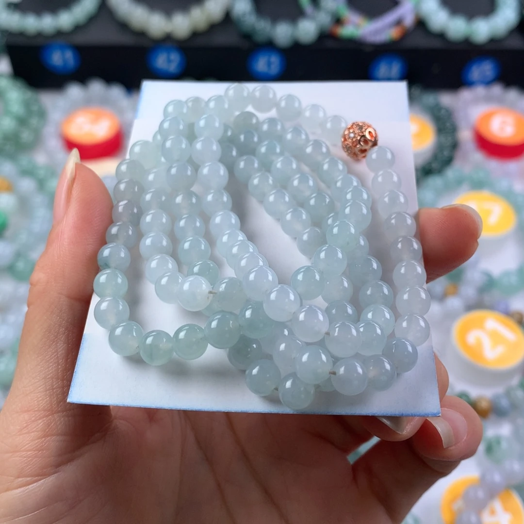 雨***✧翡翠未镶嵌手链卡6.3