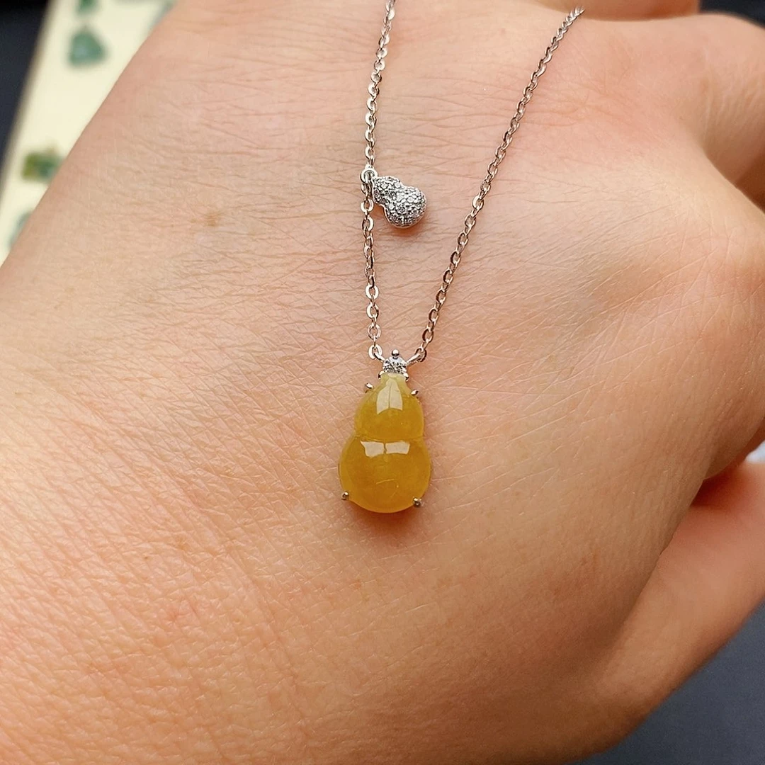 颈饰银S925镶嵌翡翠