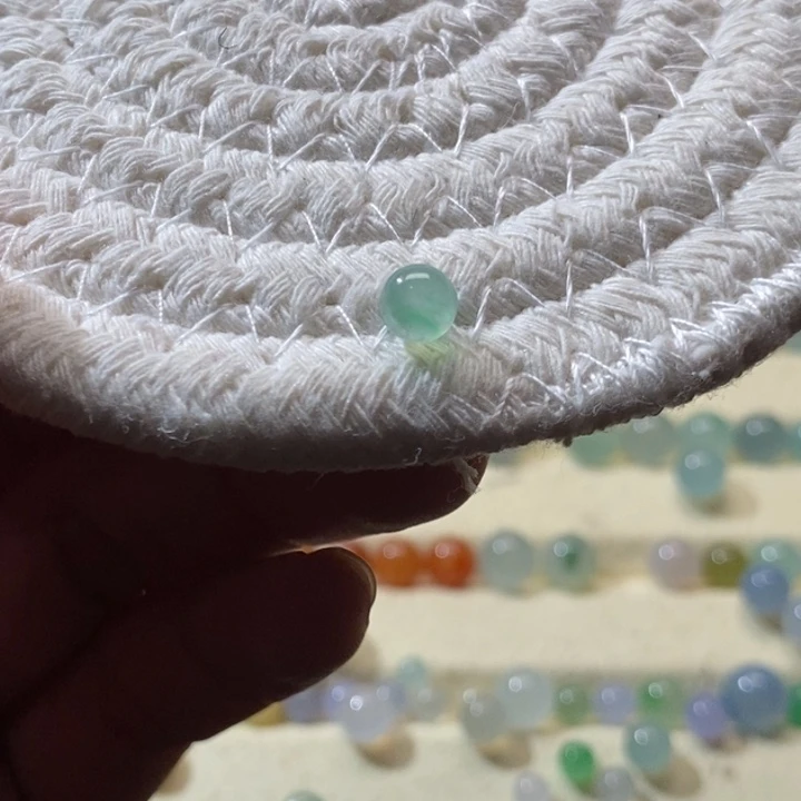 翡翠散珠5.4飘绿天然翡翠A货散珠