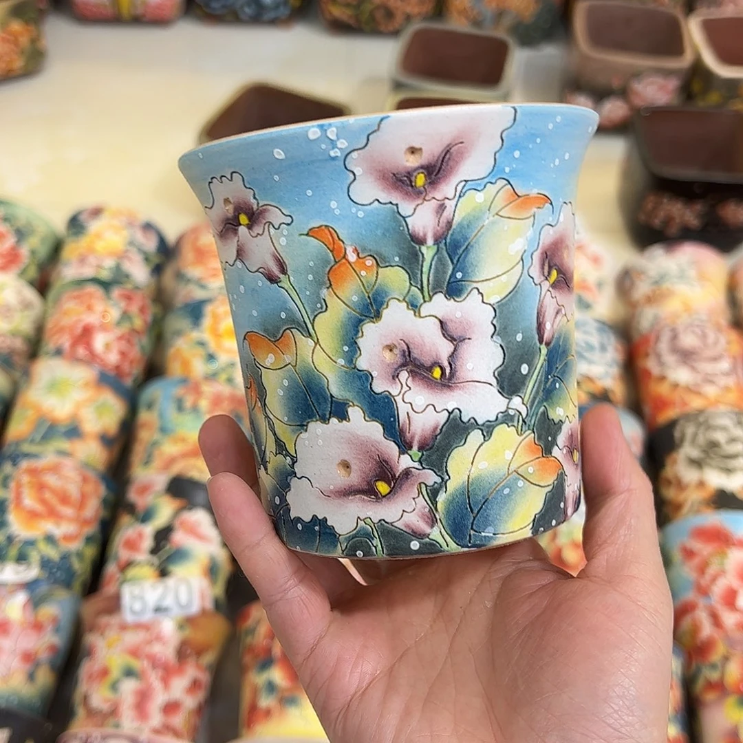 景德镇炫彩手绘口10.5高10