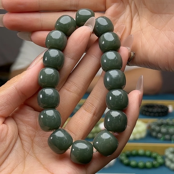 手链未镶嵌和田玉纯天然新疆且末蓝卡14