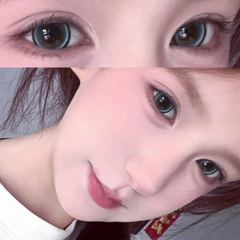 琪瞳【日抛10片】童话琉璃蓝莓珍宝珠美瞳大直径星雾蓝显色隐形眼镜