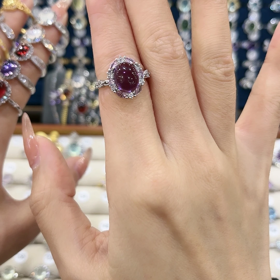 水晶女款银S925镶嵌轻**扬戒指62