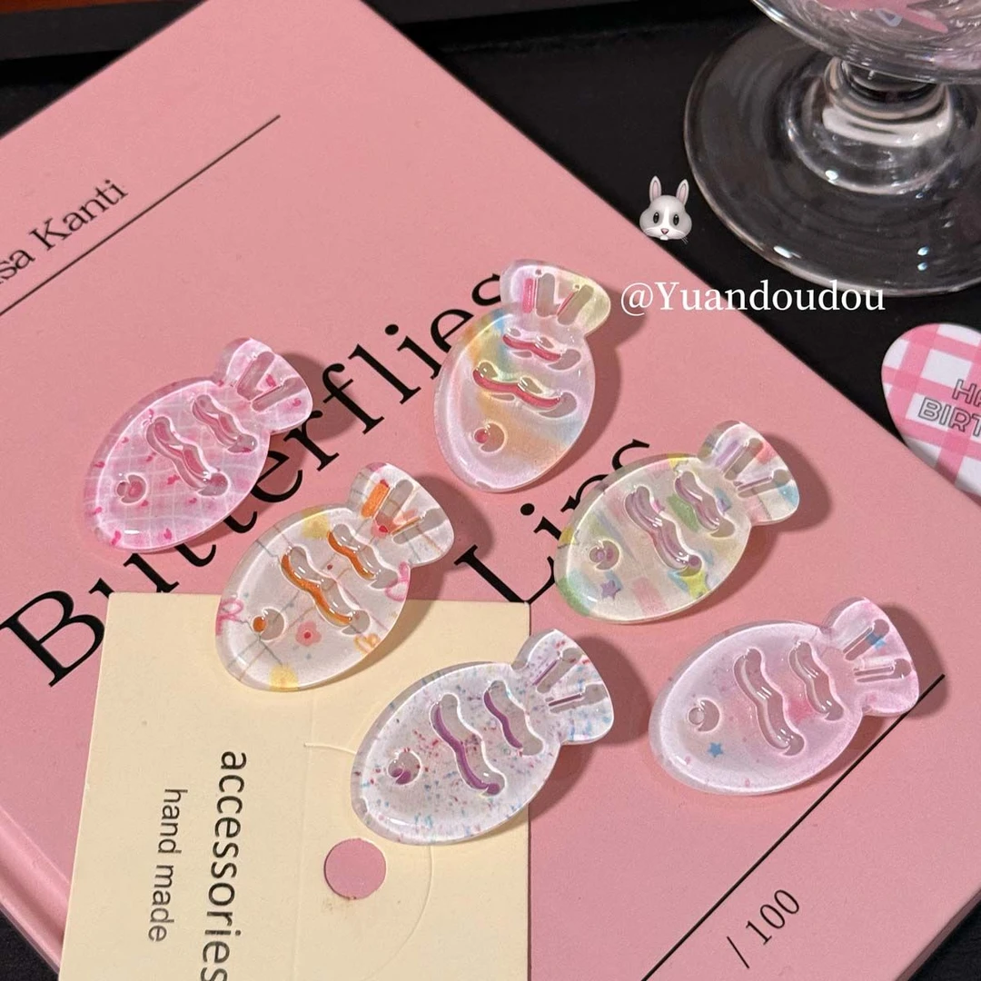 可爱图案清透发夹亮晶晶夏日清透小鱼刘海夹卡通百搭少女头饰女