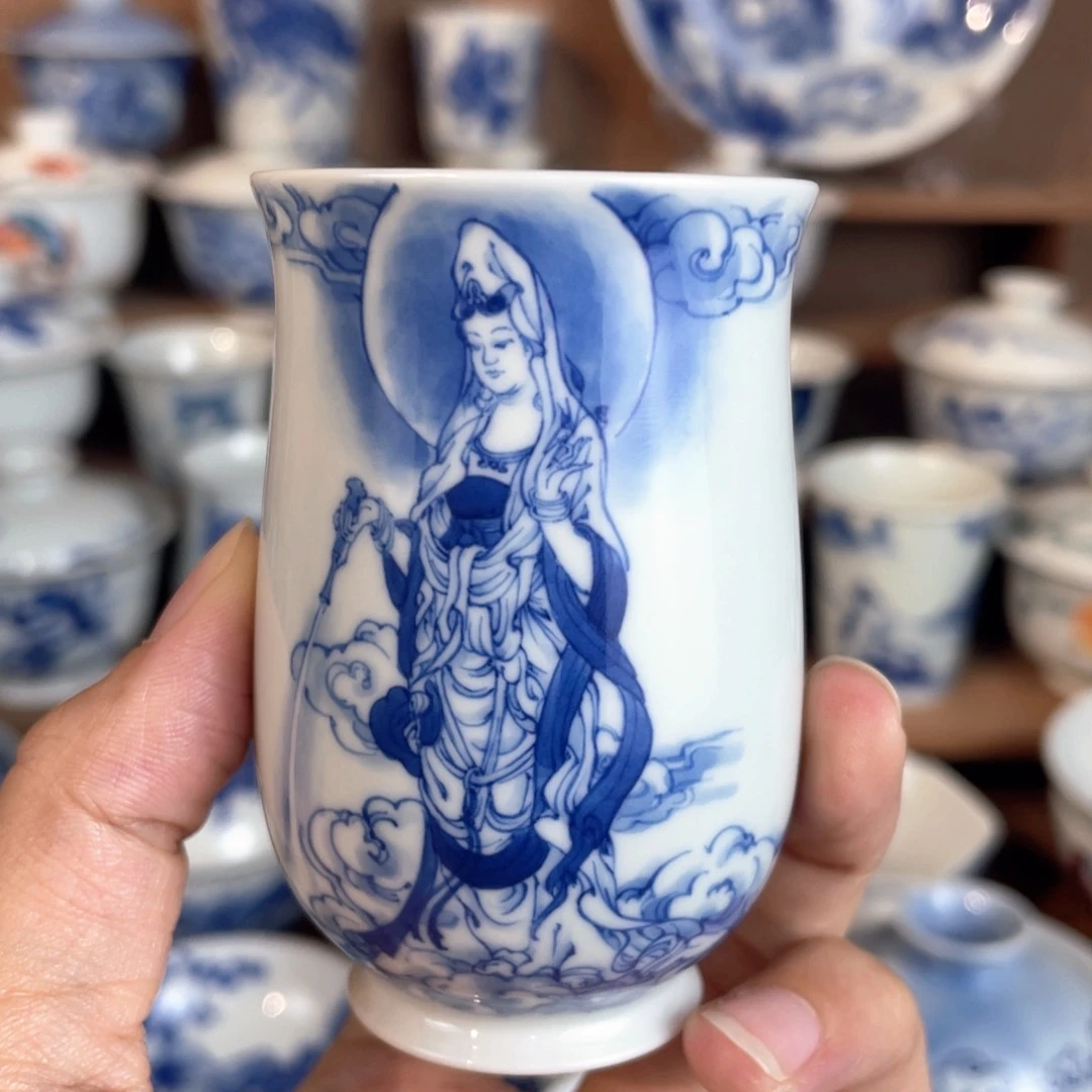 泥藝瓷梦观音闻香杯微瑕价