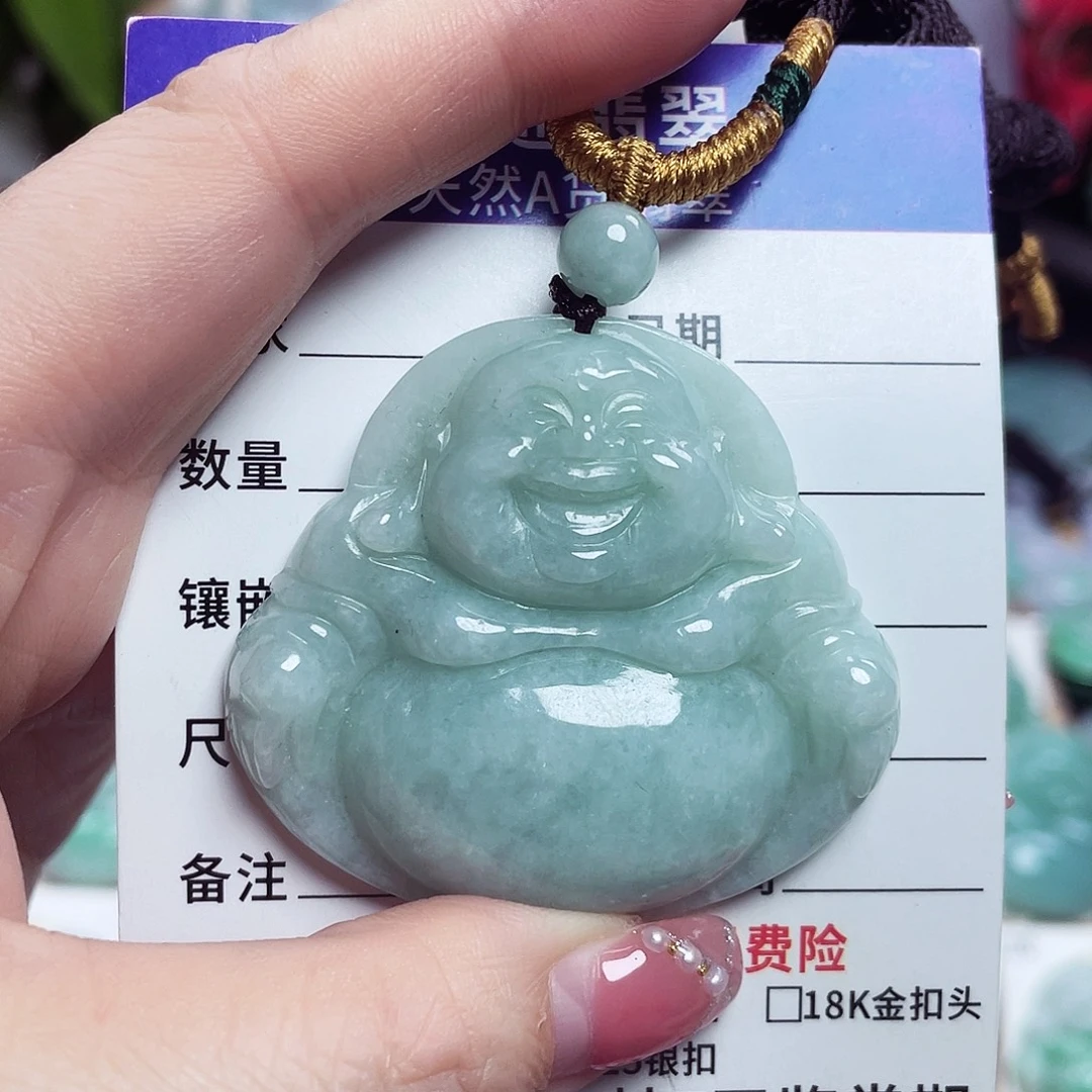 翡翠未镶嵌颈饰佛公02