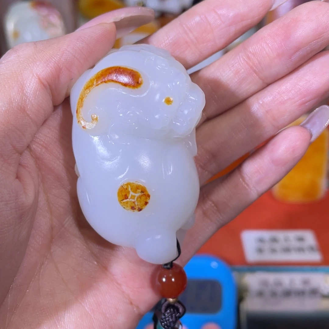 静***。和田玉未镶嵌挂件