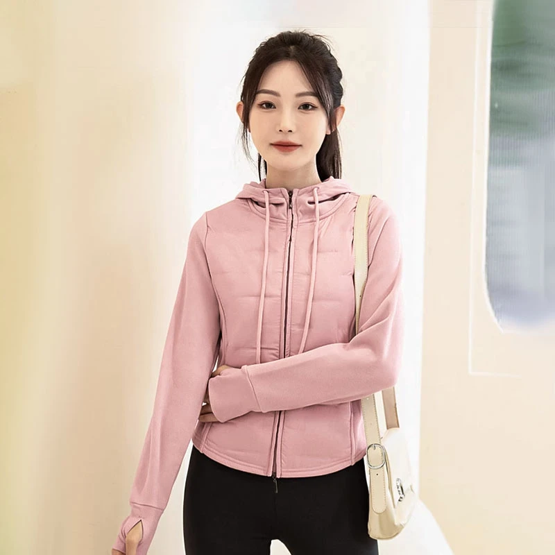 秋冬爆款石墨烯温变小蛮腰连帽鹅绒服5065