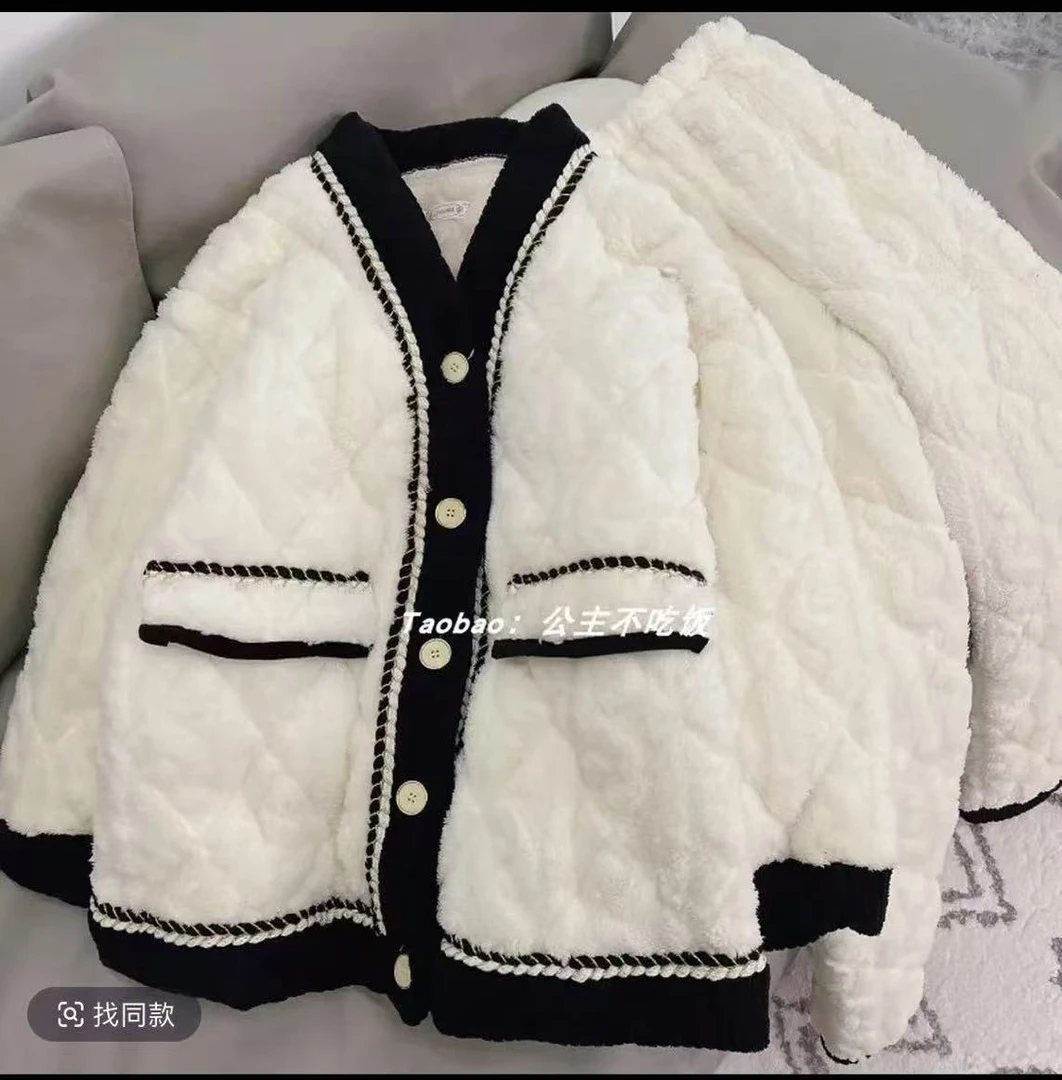 F604秋冬季新款气质百搭时尚休闲睡衣家居服