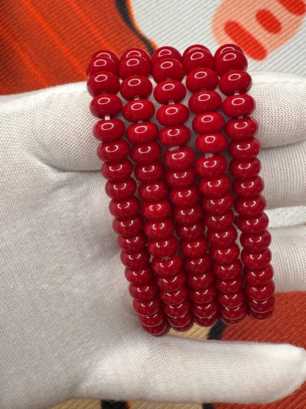 A76全品毕业级老牛红算盘珠6mm手串