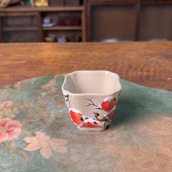 柴烧纯手工手绘陶瓷