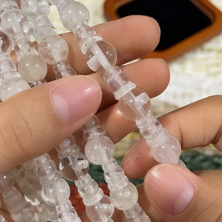 玛瑙/玉髓合金珠宝半成品5套白水晶三通