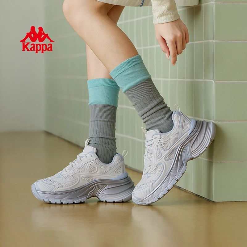 Kappa卡帕厚底老爹鞋时尚运动女潮鞋透气百搭休闲鞋子K0F25MC39CJ