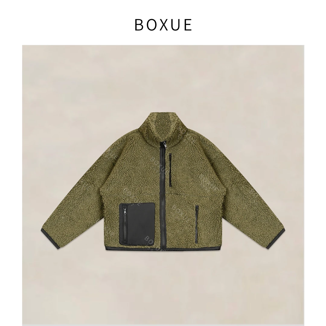 BOXUE“云松令”2025秋冬高级颗粒绒羊.毛混纺轻奢外套#251119W6779