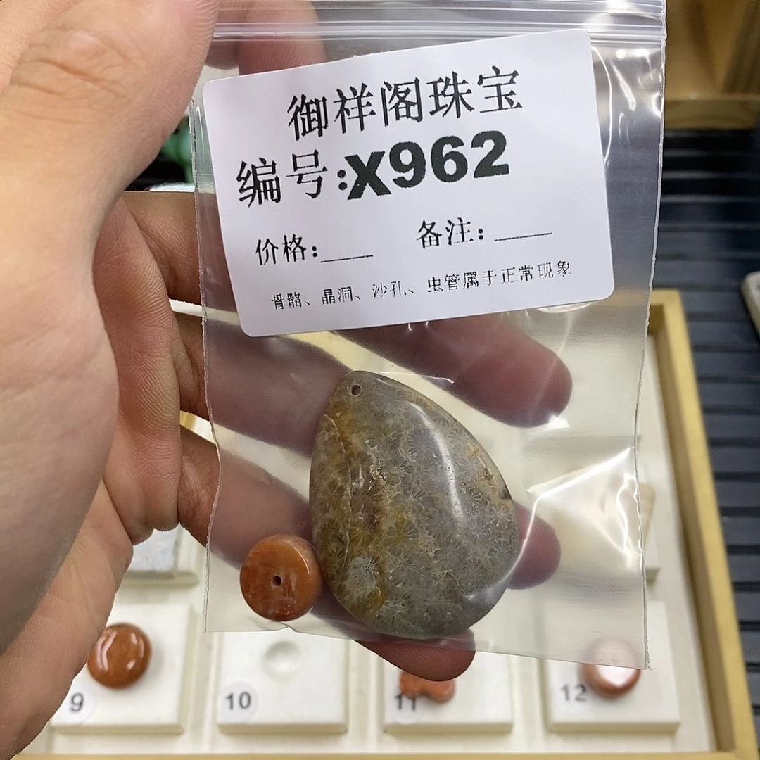 硅化珊瑚（珊瑚玉）未镶嵌颈饰?