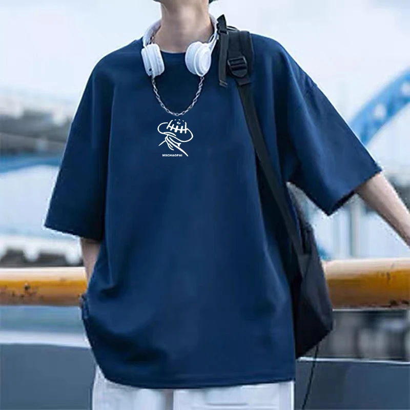 潮牌T恤男纯棉短袖简约女2025夏季新款休闲时尚宽松上衣重磅学生