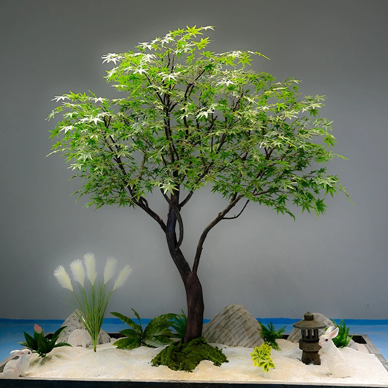 仿真枫树假树大型商场酒店绿植景观装饰许愿树室内外造景红仿真花