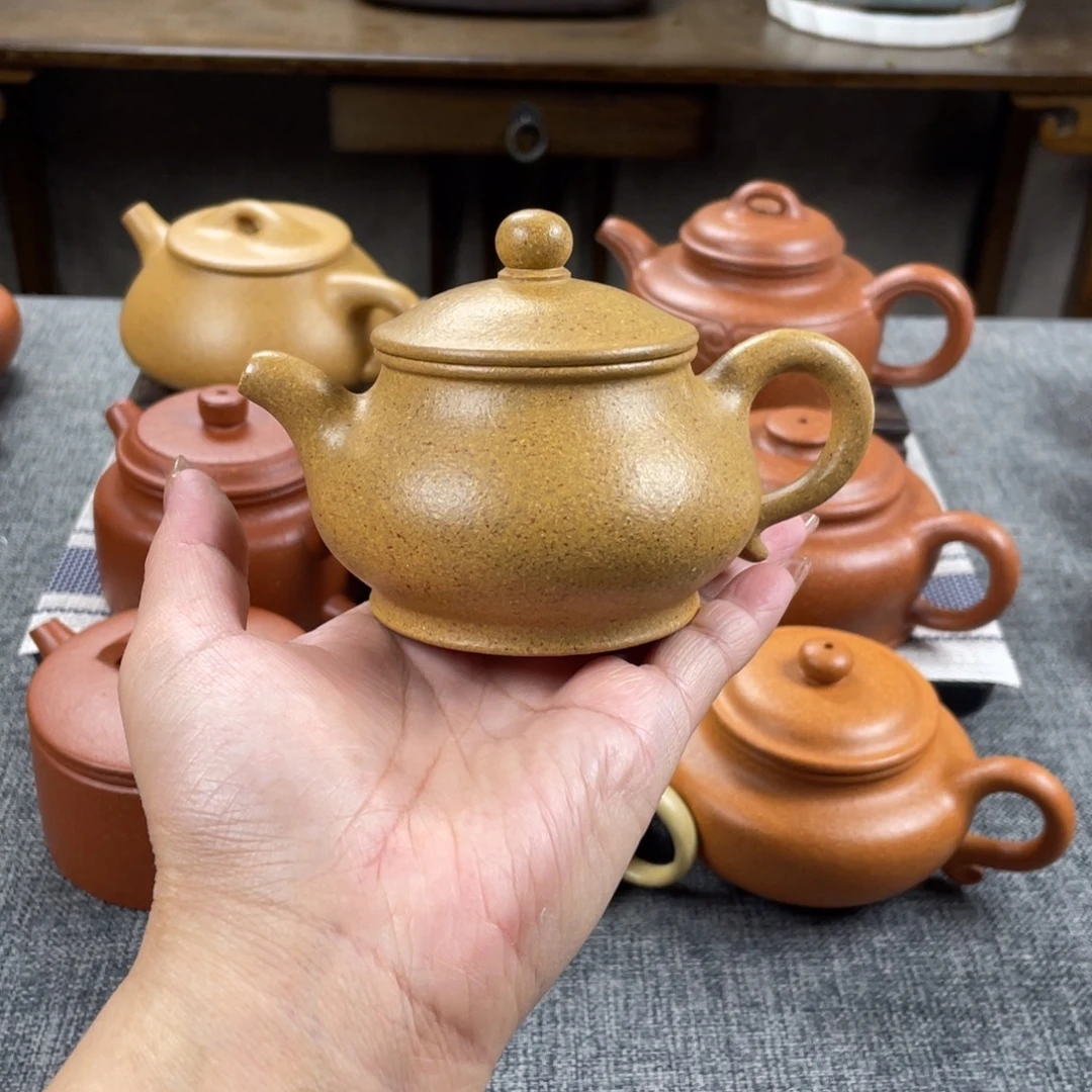 紫砂茶壶黄金段潘壶全手30目150