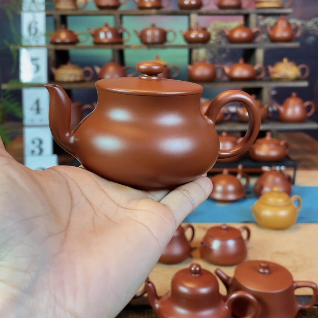 茶壶紫砂卢*潮州手工手拉朱泥君德壶