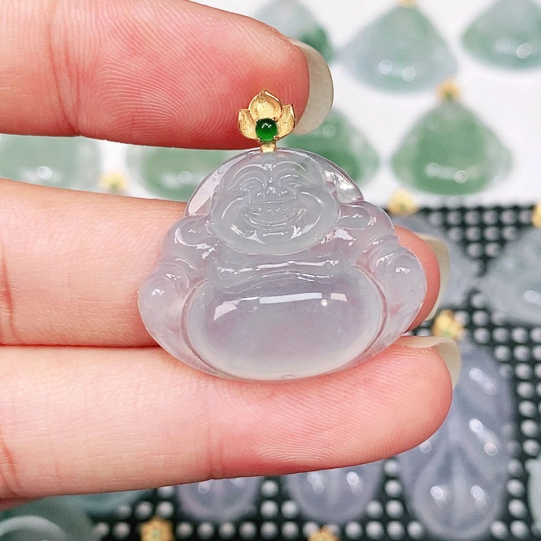 颈饰18K金镶嵌翡翠