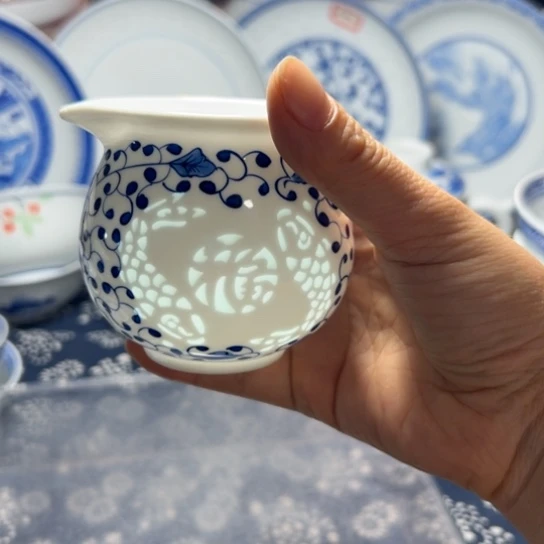 碗手绘雕刻福字公道杯