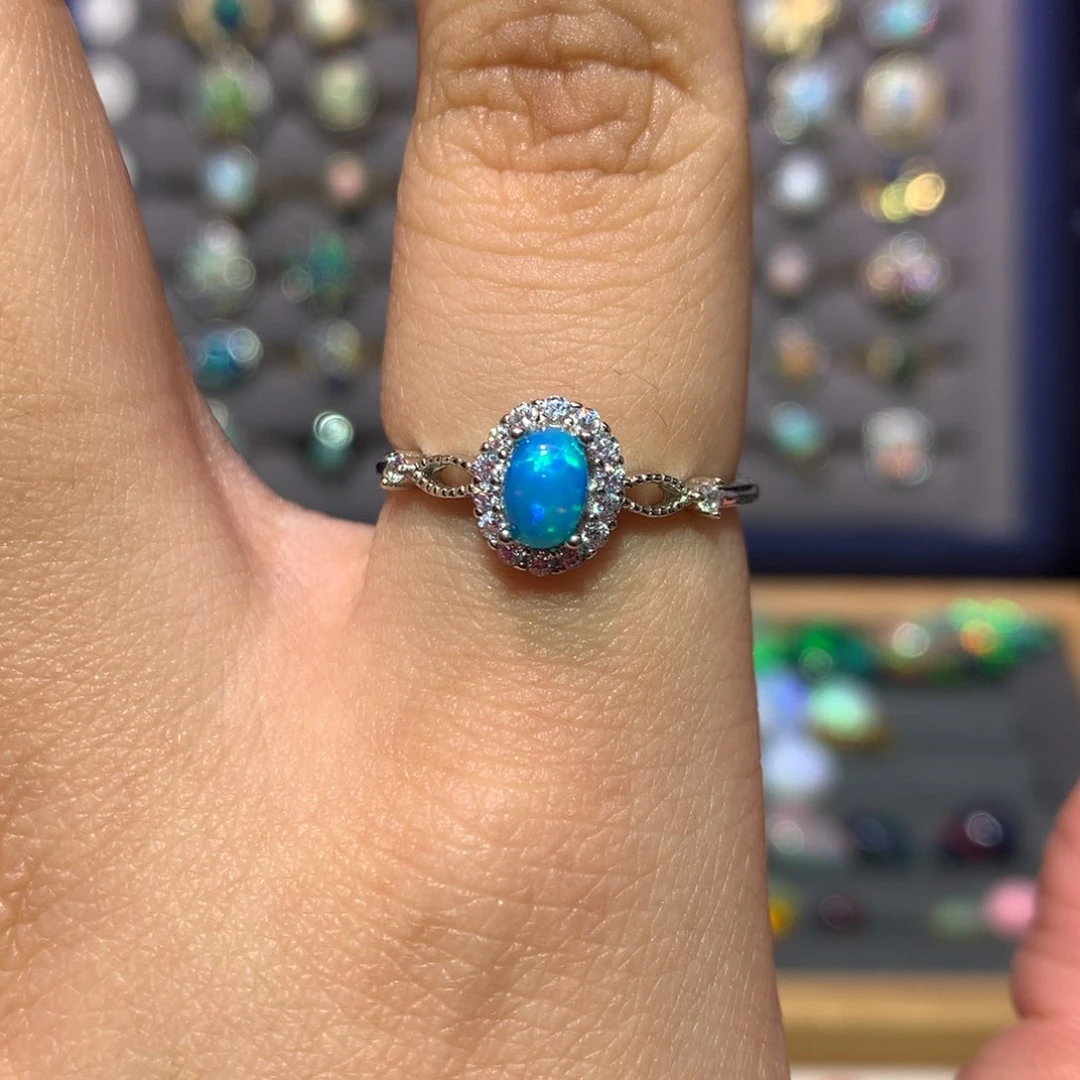 欧泊银S925镶嵌戒指