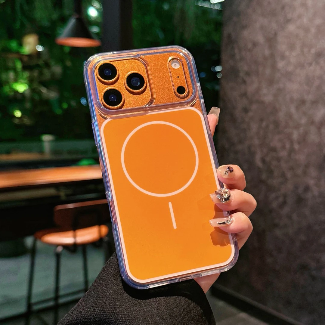 适用苹果17promax手机壳透明细圈磁吸充电苹果16pro防摔保护套