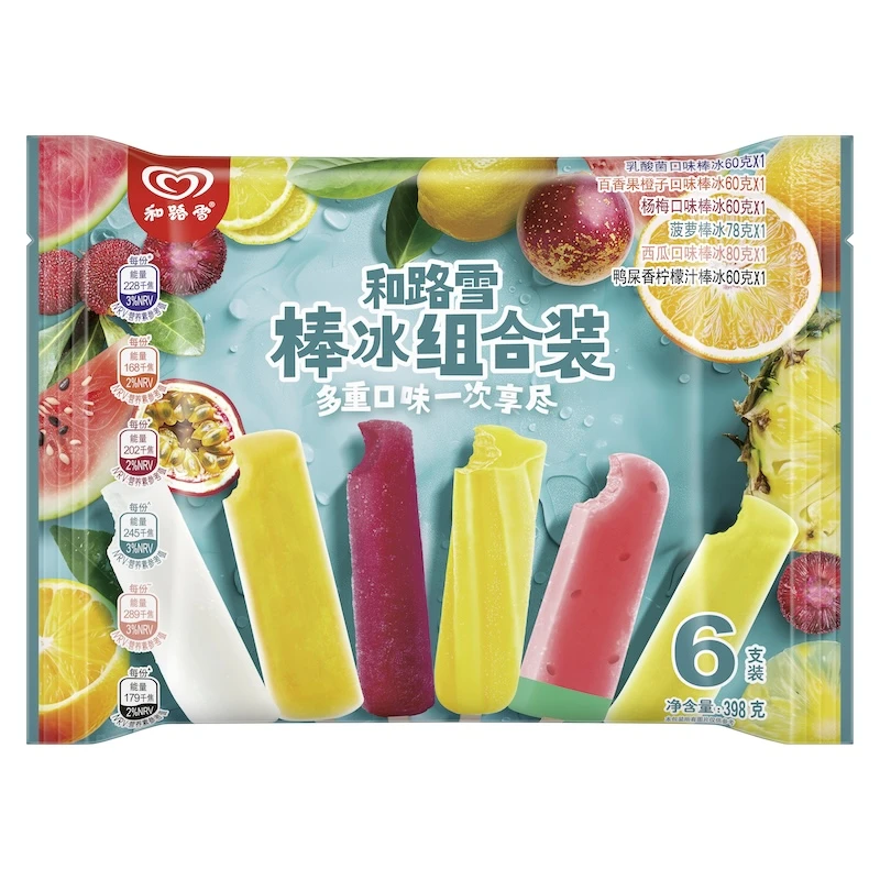 Walls/和路雪 和路雪乳酸爽百香橙鸭屎香西瓜杨梅菠萝棒冰六支装雪糕小时达同城配送 沃尔玛小时达 同城配送