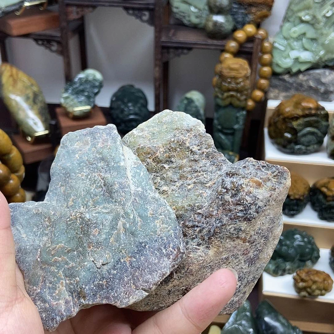 岫岩河磨玉（透闪石质玉）未镶嵌把件l*?
