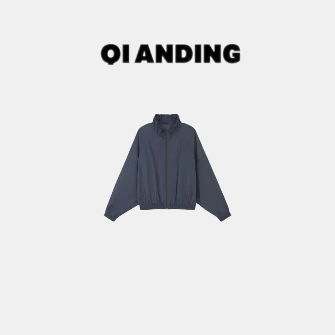 【QIANDING】“皮肤衣”25新款户外立领拉链外套25368