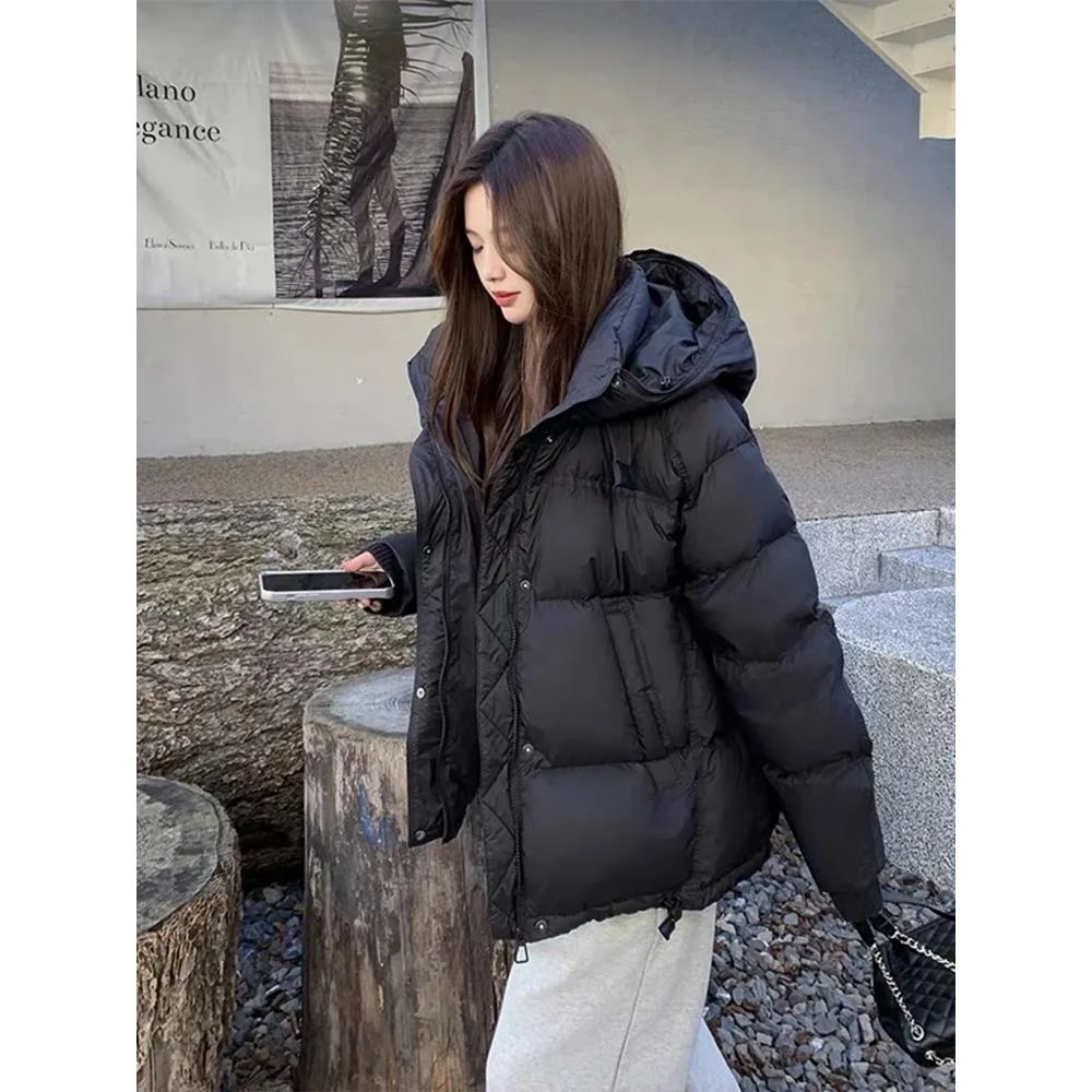 2025冬季爆款棉服女美拉德短款小个子加厚保暖连帽面包服棉衣棉袄