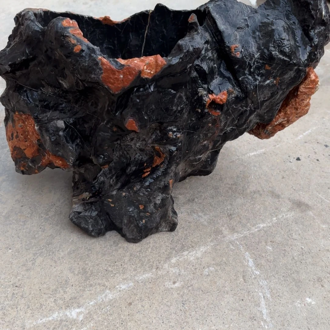 灵璧石花盆 天然外形