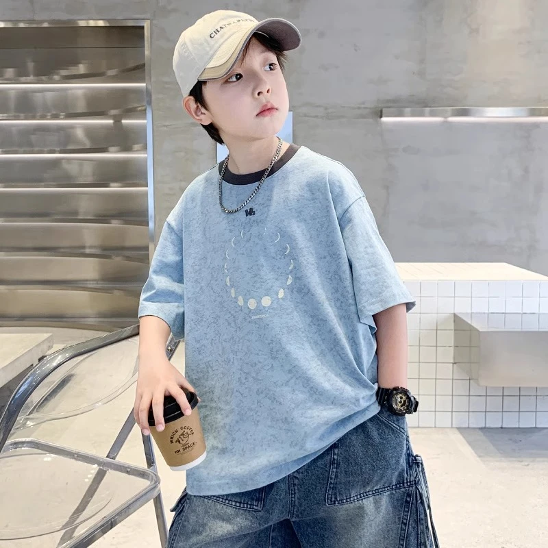 儿童装男童夏装休闲短袖T恤2025新款中大童夏季男孩夏款帅气上衣t