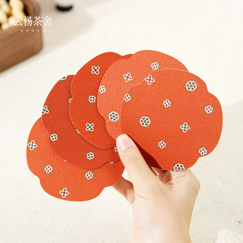 CX79红绿宝相杯垫9.5-9.5cm