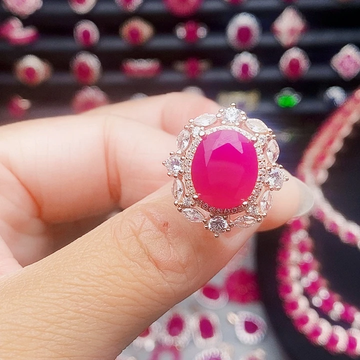 银S925镶嵌红宝石戒指