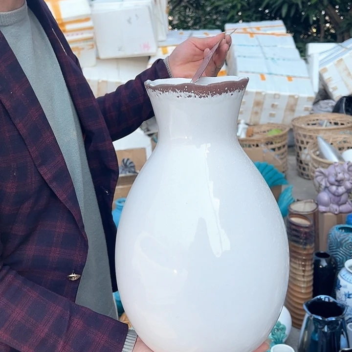 瓶高度34厘米口径10厘米微瑕捡漏干裂