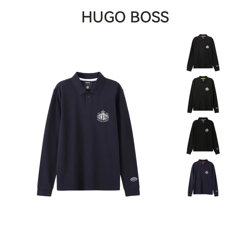 Hugo Boss雨果博斯 男士达拉斯牛仔队胶印长袖POLO衫 50504596