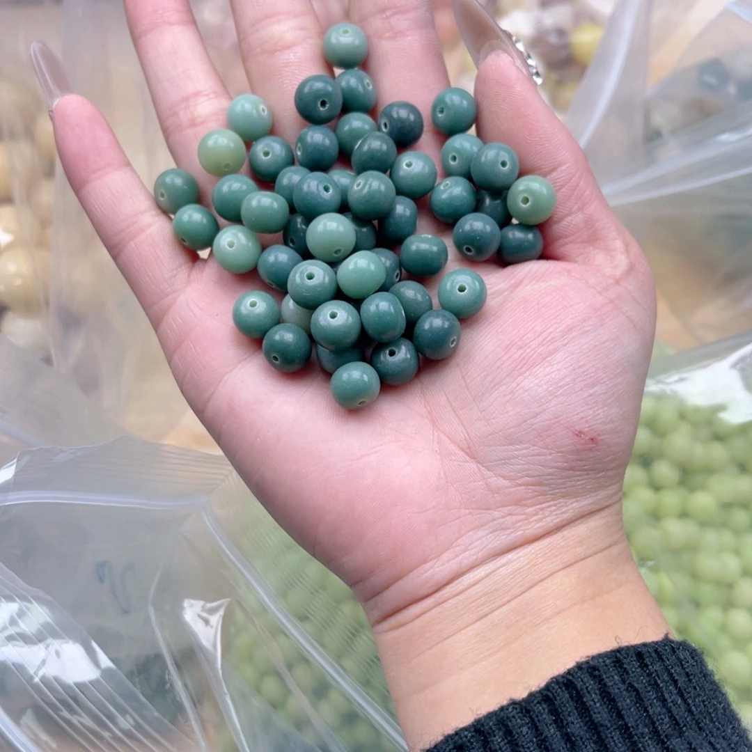 白玉菩提吊坠z10mm150颗。绿苹果