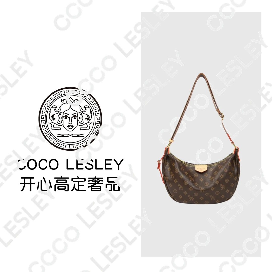 COCO LESLEY 2025新款小众设计超火老花腋下饺子包百搭单肩斜挎包