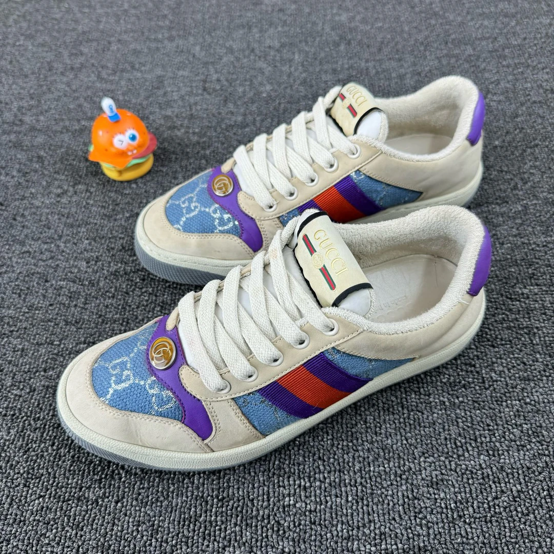 95新 GUCCI/古驰 37码紫色点缀更气韵 HB957