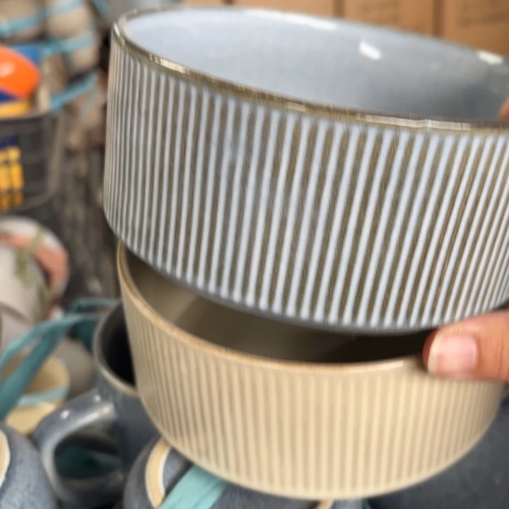 瓷窑变小汤碗2个装微瑕