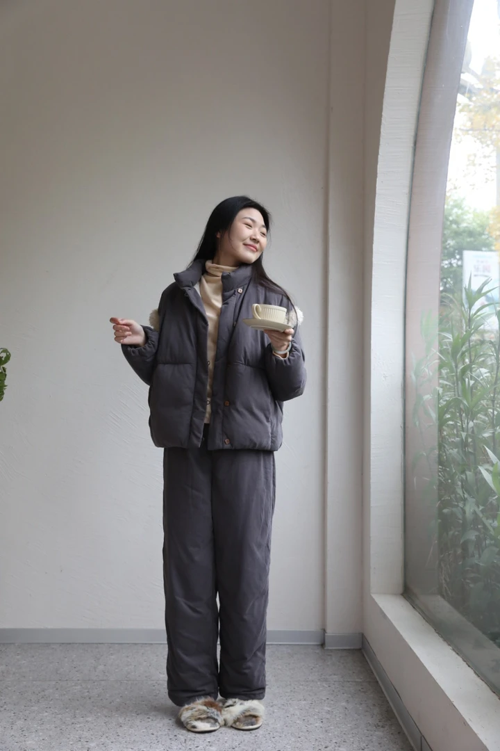 朵朵可可睡衣女2024冬季新款休闲加厚保暖夹棉家居服套装