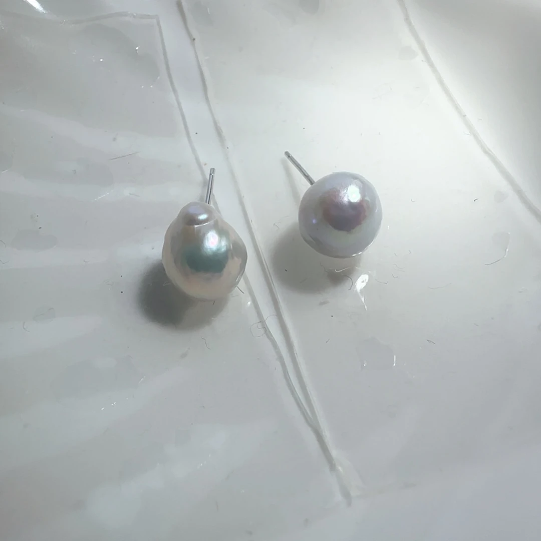 淡水珍珠耳饰银S925镶嵌