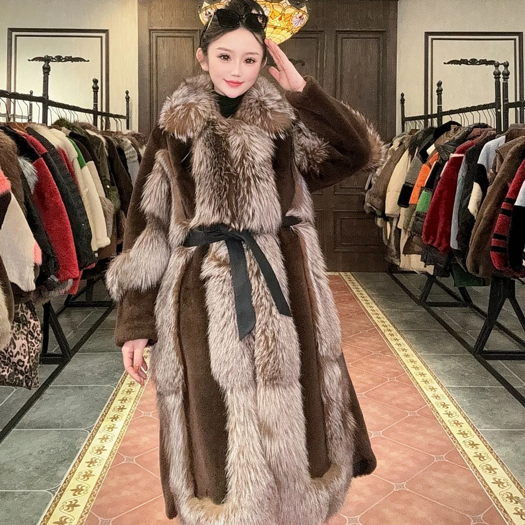 【DCP•Flagship store】83466 新款时尚狐狸毛皮毛一体外套